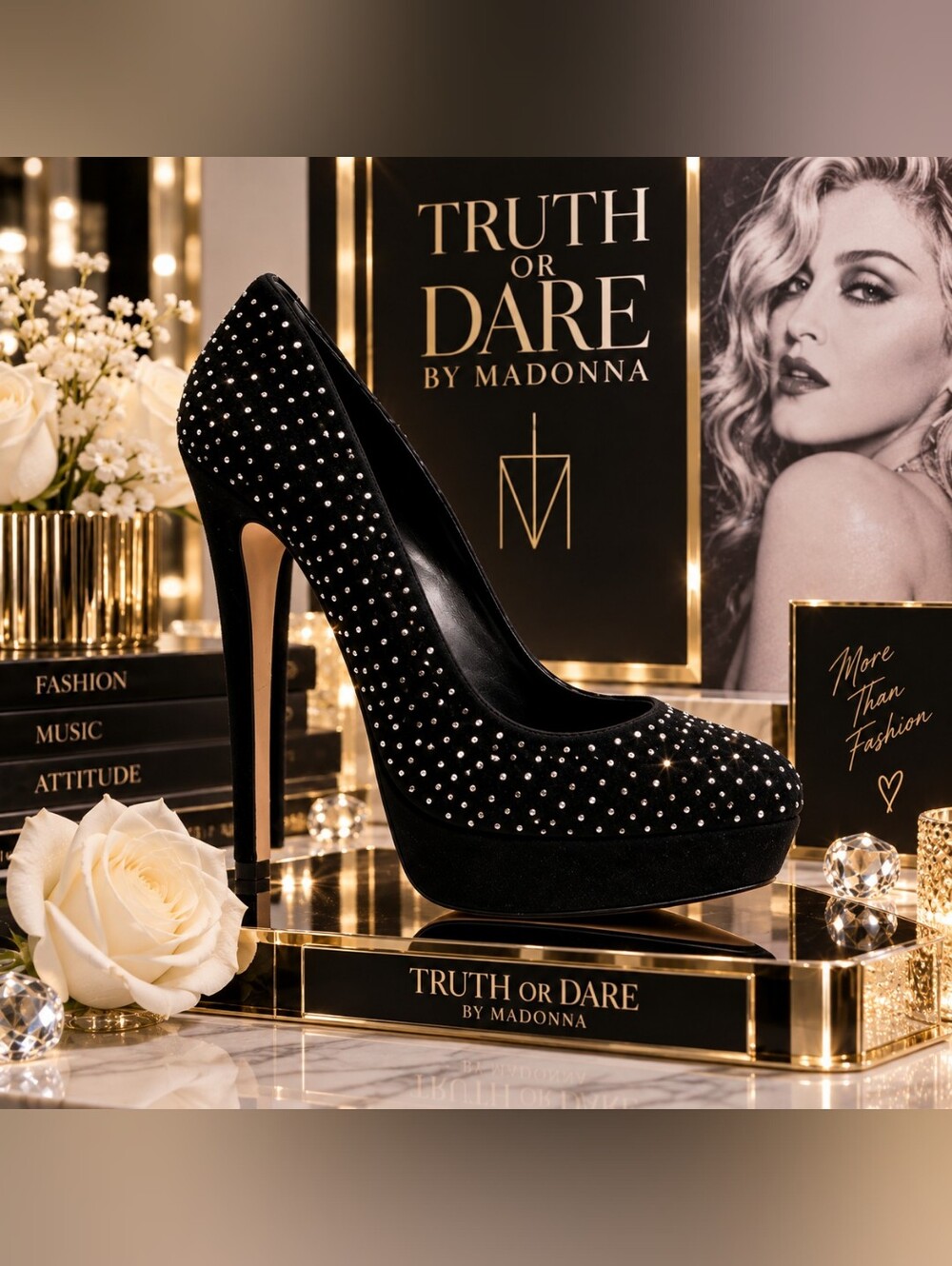 Truth or Dare by Madonna Rhinestone Platform Heels – Size 10